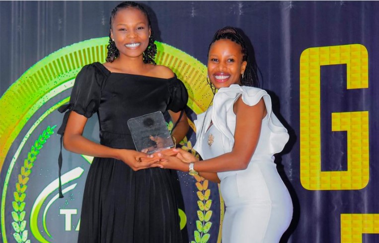 Jesca Pafrudi Kweba (Left) TAHLISO Awards 2024 Best Entrepreneur of the Year Winner