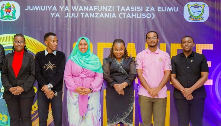 The official guest was Hon. Zainab Abdallah Muheza district commissioner (three from the left) on the night of TAHLISO Awards Winners